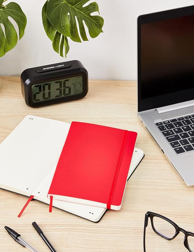 Moleskine Classic Notebook, Soft Cover, Large (5" x 8.25") Plain/Blank, Scarlet Red, 192 Pages