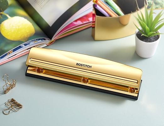 Bostitch 3 Hole Punch, 12 Sheets