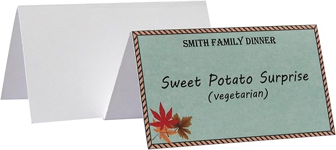 C-Line Small Name Tent Cards, White, Scored, 2 x 3.5-Inches Folded, 160-Count (87527)