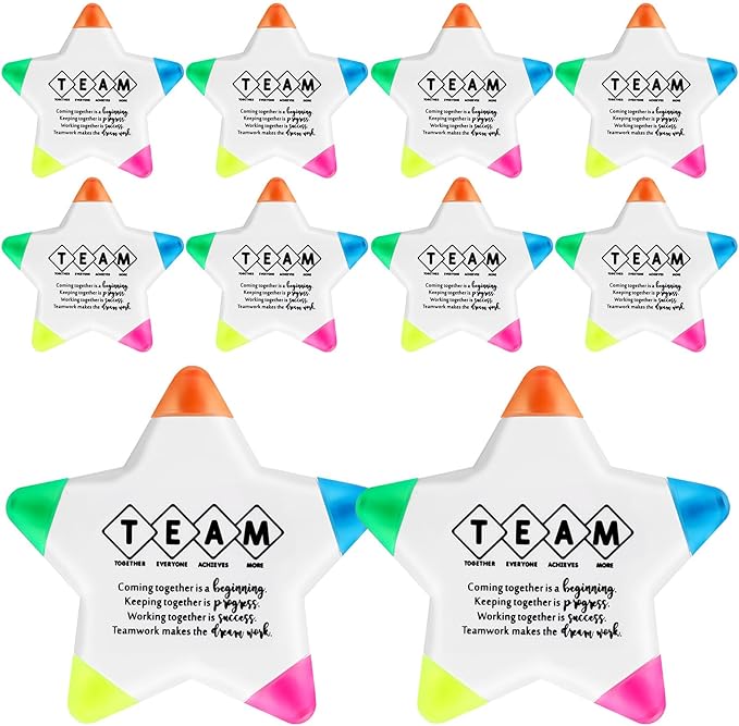 30 Pcs Star Highlighters Team Gifts Inspirational Marker Pens Motivational Fluorescent Thank You Gifts Valentines Employee Appreciation Bulk for Coworkers Office Staff