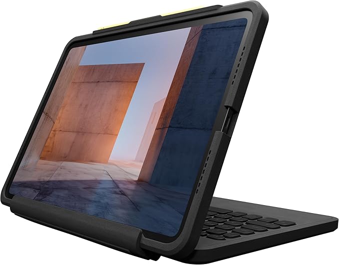 ZAGG Rugged Book iPad Pro 11-inch (M5)/ Pro 11-inch (M4) Keyboard Case - Durable Magnetic-Hinged, 6.6 Feet Drop Protection, Backlit Laptop-Style Keys, Multi-Device Pairing, Detachable Keyboard