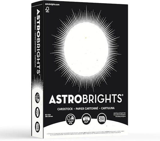Astrobrights® Card Stock, Stardust White, Letter (8.5" x 11"), 65 Lb, Pack Of 250