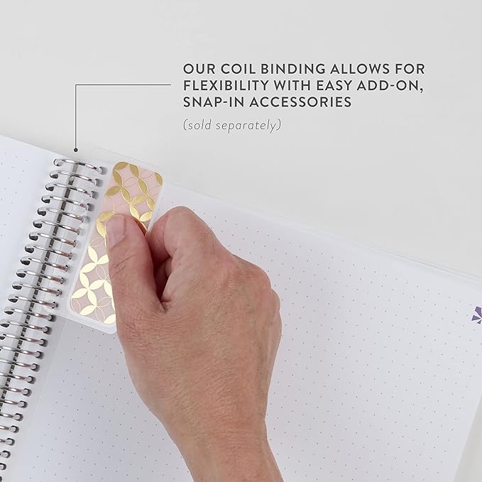 Erin Condren Journal For Women 8.5" X 11" Spiral Bound Dot Grid Notebook - Flora Peony, 5Mm Dot Gridnotebook, 80 Lb, Thick Paper, Stickers Included