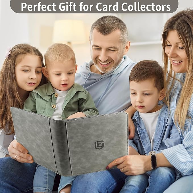 1024 Pocket Card Binder,16 Pocket Trading Card Binder，Side Loading Collectible Card Albums for MTG, for TCG Football, Sports, Game Cards Grey