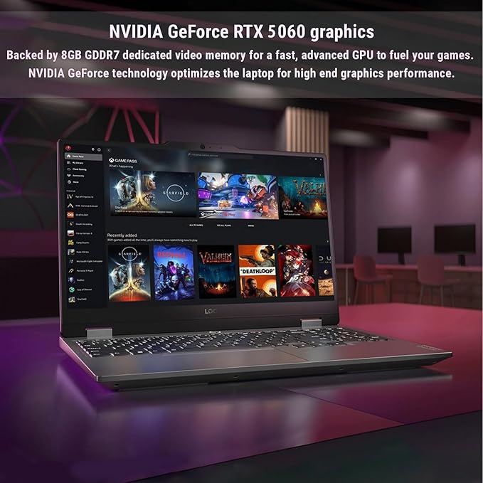 Lenovo LOQ RTX 5060 Gaming Laptop, 15.6" FHD 144Hz, AMD Ryzen 7 250, 64GB DDR5 RAM, 2TB PCIe M.2 SSD, Backlit Keyboard, Bundle with Laptop Cooler BDL, Wi-Fi 6, Windows 11 Home, Grey