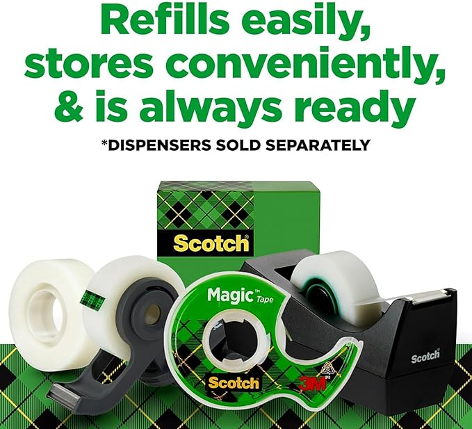 Scotch 810342592 Magic Tape Refill, 3/4-Inch x 2592-Inch, 3-Inch Core, Clear
