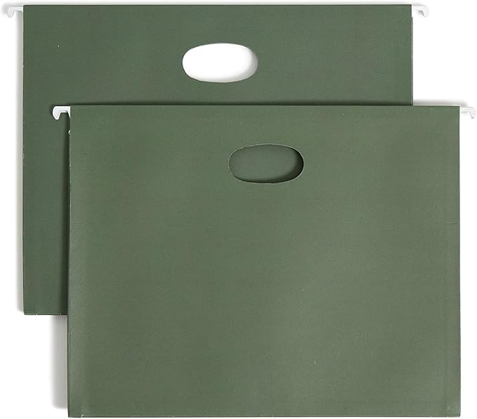 Smead Hanging File Pocket with Full-Height Gusset, 1-3/4" Expansion, Letter Size, Standard Green, 25 per Box (64218)