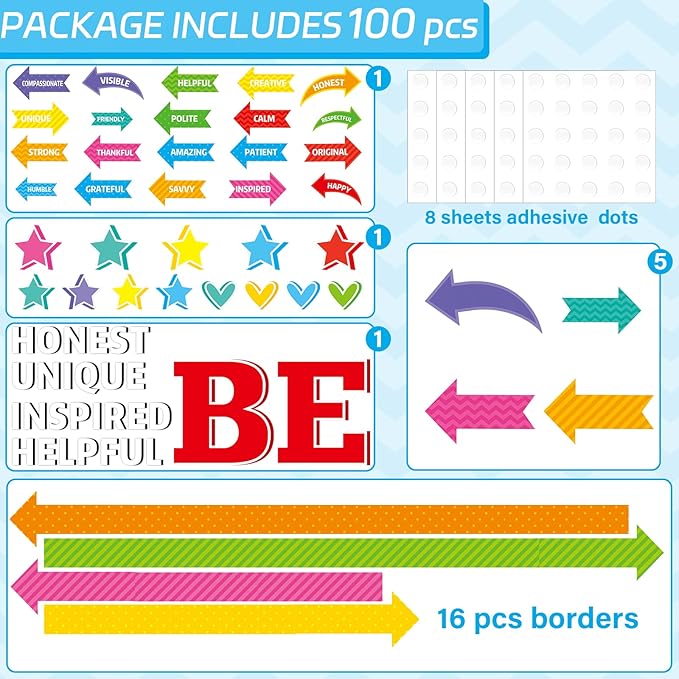 Affirmation Station Bulletin Board Set Be Amazing Bulletin Board Decorations Positive Sayings Accents Themed Classroom Bulletin Boards Arrow Sign Cutouts for School Wall Decor