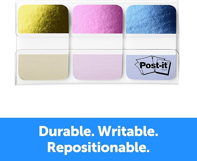 Post-it Foil Tabs, Iridescent Colors, 36 Tabs/Pack, 1 in x 1.5 in (686-FLOPBT)