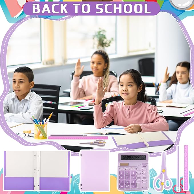 13 Piece Operation Christmas Bulk Item, 17" Mesh Backpack Semi Transparent Heavy Duty, Notebook for Holiday Donation(Purple)