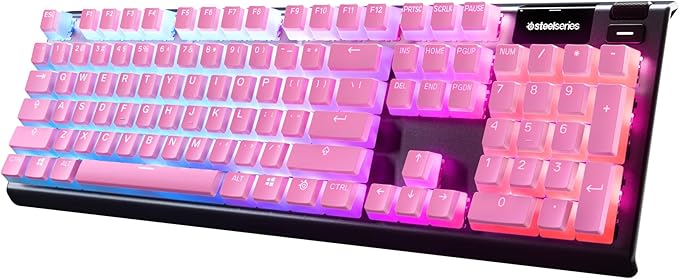 SteelSeries PRISMCAPS - Double Shot Pudding-Style Keycaps - Durable PBT Thermoplastic - Compatible with a Wide Range of Mechanical Keyboards - Pink
