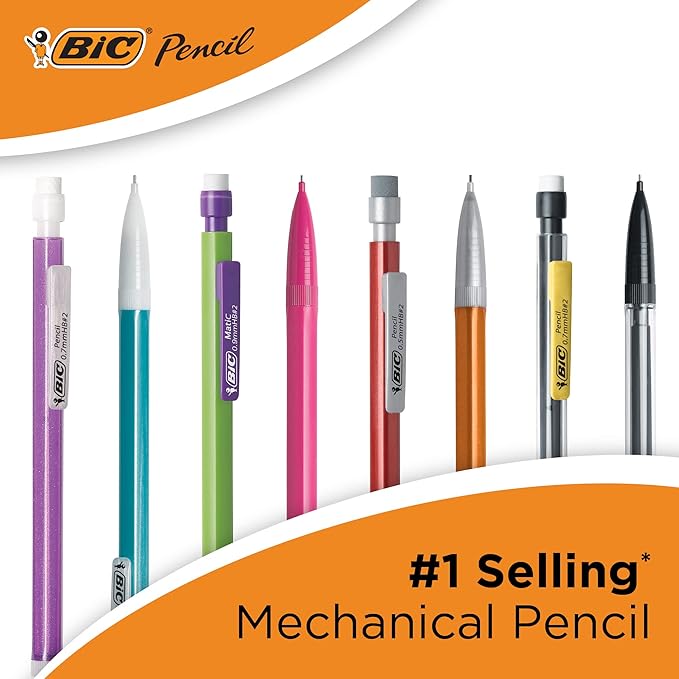 BIC Xtra-Sparkle Mechanical Pencil, Medium Point (0.7mm), Fun Design With Colorful Barrel, 48-Count