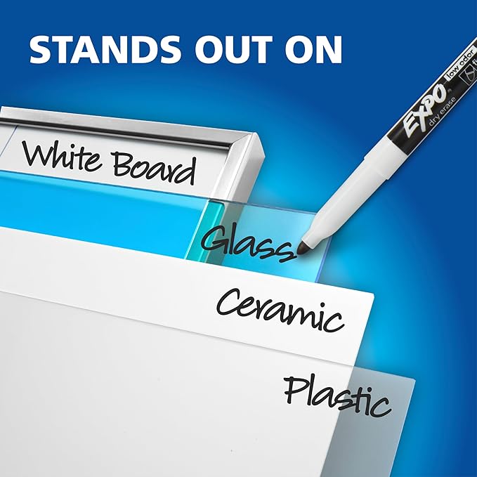 Expo Magnetic Dry Erase Markers with Eraser Fine Tip Assorted 8 Count