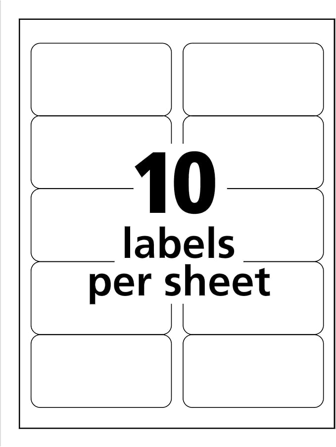 Avery Printable Shipping Labels with Sure Feed,2" x 4" Customizable Stickers,White,250 Blank Mailing Labels,Great for Mailing,Shipping,and More (5263),(Pack of 5)