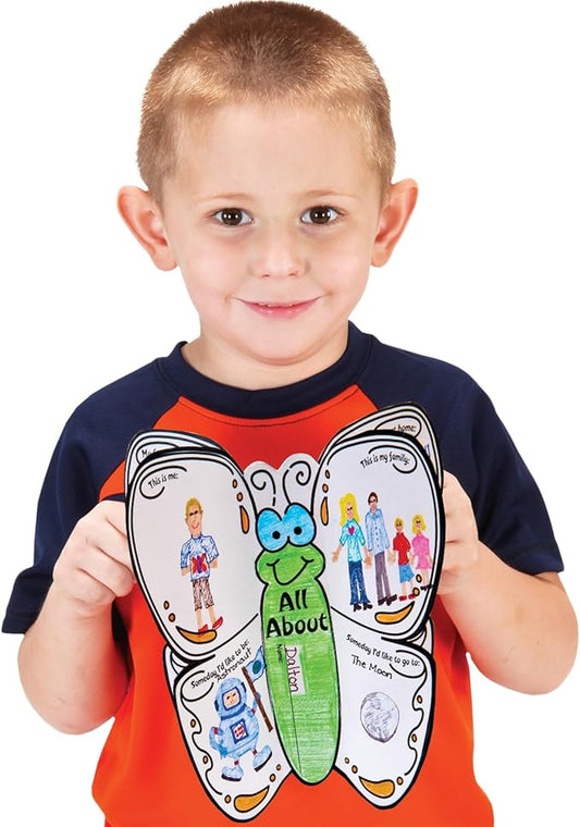 Really Good Stuff Ready-to-Decorate About Me 3-D Butterflies, 8½”x9” Each, Assembled (Set of 24) – Great Getting-to-Know-You Activity – Feature Students Throughout The Year – Great Classroom Display