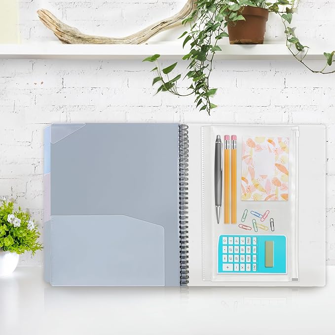 H4D 24 Pocket Morandi Color Spiral Multi Pocket Folder Poly Project Organizer