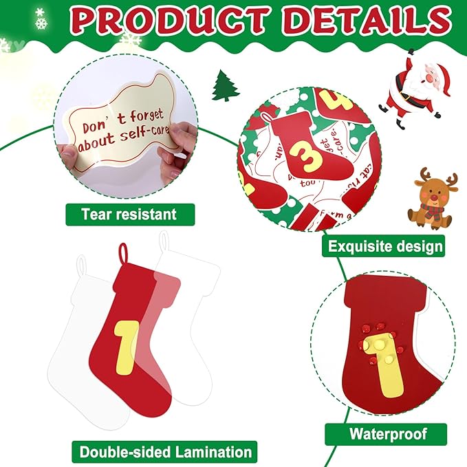 Christmas Bulletin Board Decorations Set Xmas Final Exam Stocking Bulletin Board Classroom Decor Christmas Paper Cutouts for Classroom Home School Winter Holiday Chalkboard Wall Party Decor Supplies
