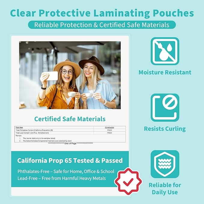 Binditek 100 Pack 5 Mil Thermal Laminating Pouches, 3.5 x 5.5 Inch, Fits Index Card Size, Ultra Clear Laminating Sheets, Heat Seal, Glossy, for ID Badges, Office, and Home Use