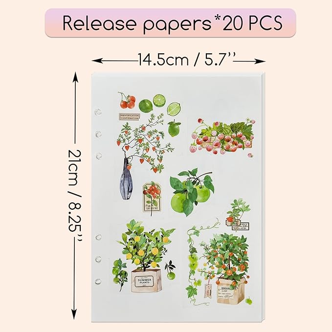5-in-1 Sticker Organizer Book Reusable Sticker Collecting Binder Release Papers,40 PCS