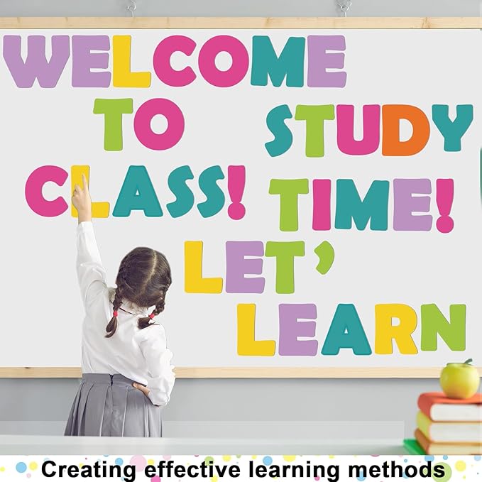 Qyeahkj 150 PCS Large 6" Bulletin Board Letters Set,Pastel Colorful Classroom Alphabet Cutout Letter for Bulletin Board Display Home School, A Great Helper to Inspire Students' Learning Interest