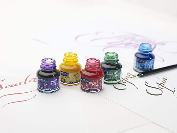 Winsor & Newton Calligraphy Ink, 30ml (1-oz) Bottle, Dark Blue