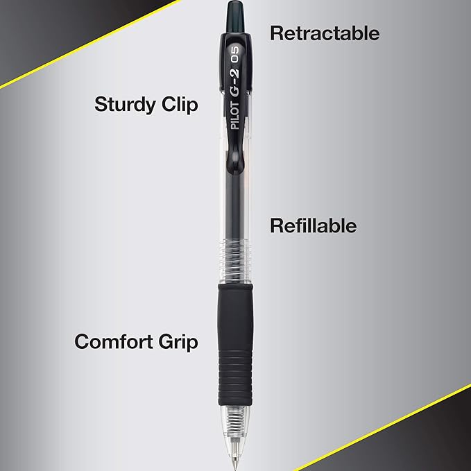 Pilot G2 Premium Gel Pens, Gel Roller Pens, Extra Fine Point 0.5 mm Assorted Colors 5