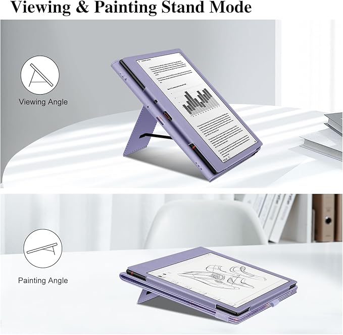 Fintie Case for 10.3" Boox Note Air 5 C (2025)/ Note Air4 C (2024)/ Note Air3 C/ Air3 B/W (2023) Tablet ePaper -Premium PU Leather Stand Cover Auto Sleep/Wake with Card Slot & Pen Holder, Lilac Marble