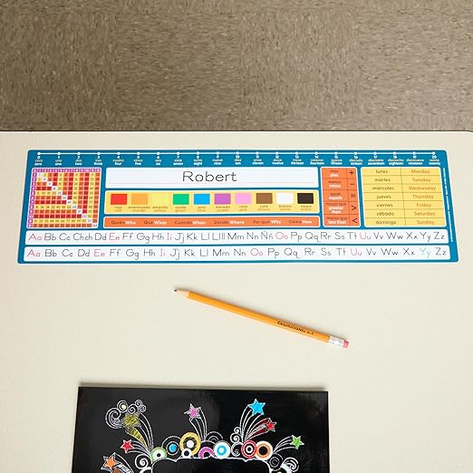 Really Good Stuff Dual Language Desktop Helpers Intermediate, Vinyl, Self-Adhesive - Set of 24