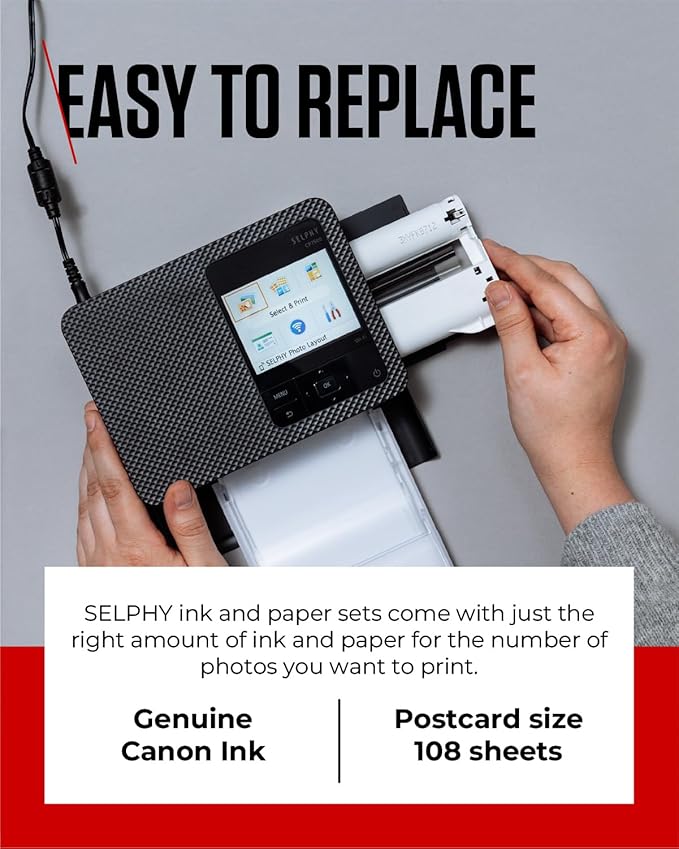Canon RP-108 Color Ink/Paper Set, Compatible with Selphy CP910/CP820/CP1200/CP1300/CP1500