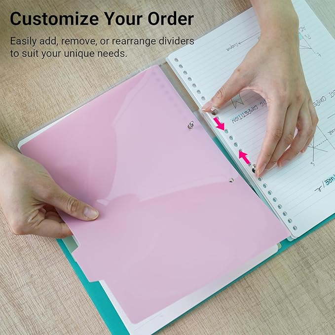 KOKUYO 5 Subject Spiral Notebook Journal, Campus 110 Sheets B5 Refillable Notebook with Dividers Tabs, 6mm Dot Lined Binder Notebook for Work School Note Taking. 9" x 10.5", Pink, Japan Import