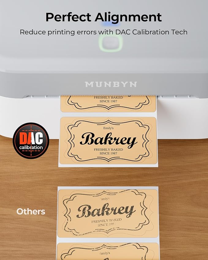 MUNBYN Bluetooth Thermal Label Printer RW403B, Wireless 4x6 Shipping Label Printer for Small Business, Compatible with Android, iPhone, Windows, Mac, Chromebook, Print Width 1.57"-4.25" (Grey)