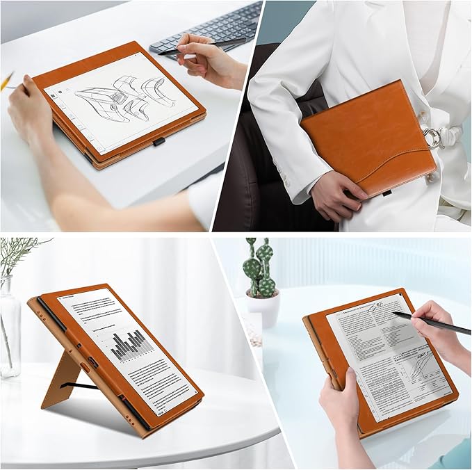 Fintie Case for 10.3" Boox Note Air 5 C (2025)/ Note Air4 C (2024)/ Note Air3 C/ Air3 B/W (2023) Tablet ePaper -Premium PU Leather Stand Cover Auto Sleep/Wake with Card Slot & Pen Holder, Brown