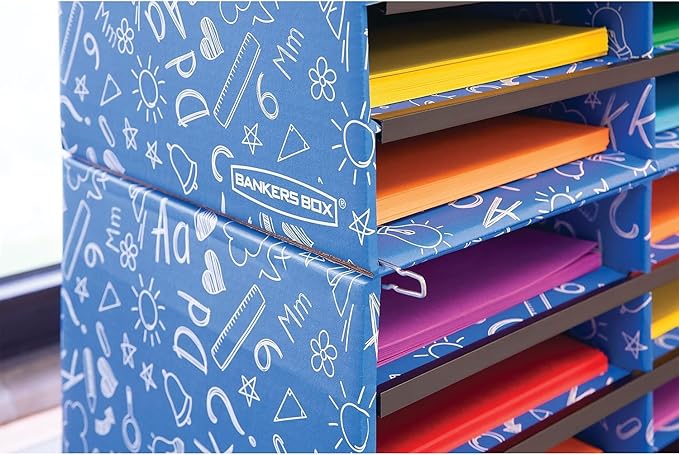 Bankers Box Classroom collection, 15-Compartment Literature Organizers, 28.5" x 12.375", Blue (3384301)