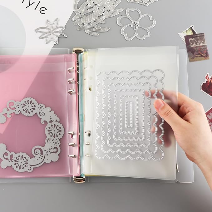 BAOFALI 11PCS A5 Size Dividers for 6 Ring Binder,with Reinforced Edge and 20Tabs,Paper Index Divider Category Page Tab Indexing Cards Die and Stamp Storage Folder