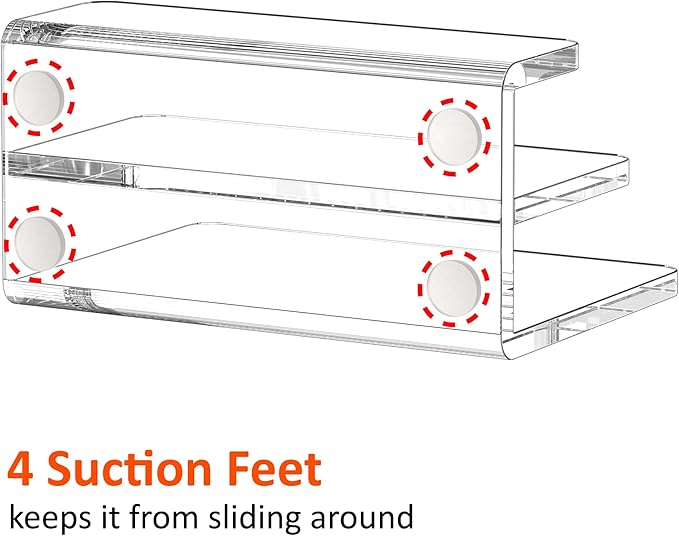 Desk Mail Organizer, 2 Section Clear Acrylic File Holder Letter Organizer, Vertical Lightweight Modern Envelope Holder Desk Accessories & Workspace Organizers for Office, Home, School