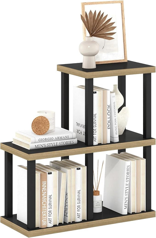 Furinno Turn-N-Tube No Tools 3-Cube Decorative Display Shelf, Americano/Black
