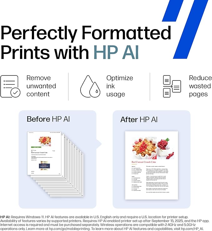 HP DeskJet 2855e Wireless All-in-One Color Inkjet Printer, Scanner, Copier, Best-for-home, 3 months of Instant Ink included, Single-band Wi-Fi connectivity (588S5A)