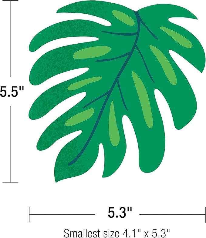 Carson Dellosa One World 36pc Tropical Leaves Bulletin Board Decorations, Tropical Decor for Bulletin Board, Party, Classroom Decor, and Summer Bulletin Board Decorations, Boho Classroom Decor