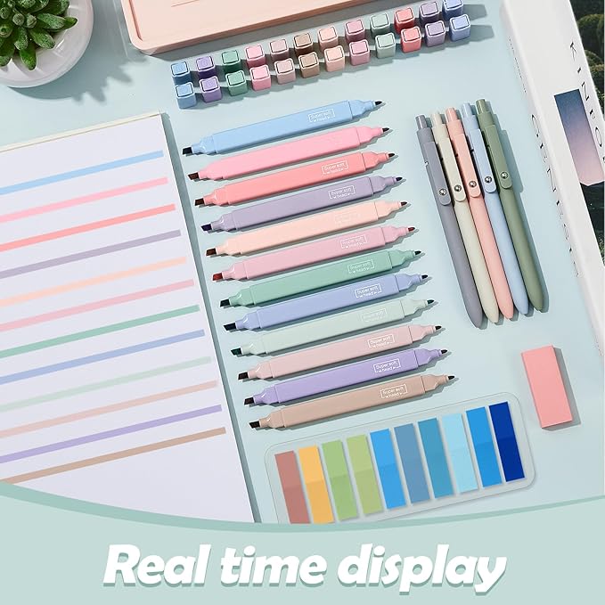 Jutom 38 Pcs Bible Journaling Study Kit for Women, Book Annotation Supplies with Highlighters Pens, Tabs, Sticky Notes, Markers for Christian Office Bible Study Supplies(Blue Series,Square)