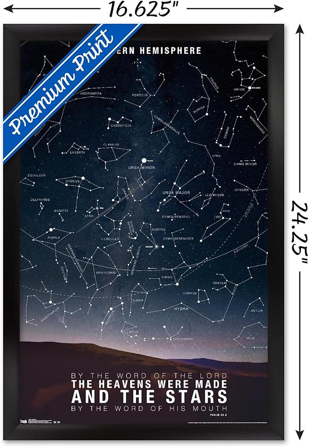 The Stars Wall Poster, 22.4L" x 14.7W", Black Framed Version