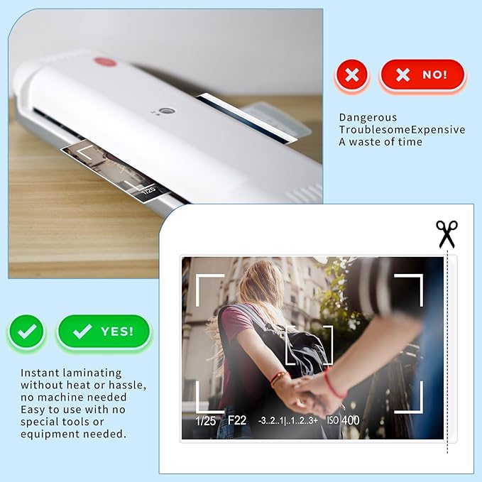 50 Sheets 3x5inch Self Seal Laminating Pouches Self Adhesive Laminating Sheet No Laminating Machine Needed for Photos Index Cards (3x5inch)