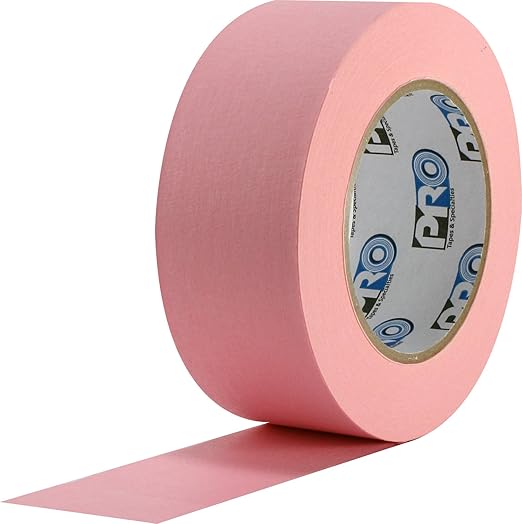 ProTapes Colored Crepe Paper Masking Tape, 60 yds Length x 1" Width, Pink (Pack of 1)