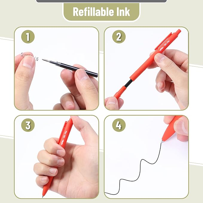 Mr. Pen- Retractable Gel Pens, 12 Pack, Black Ink, Summer Morning Barrel Gel Pens Fine Point 0.5mm, Gel Ink Pens, Aesthetic Pens for Journaling Fine Tip Pens