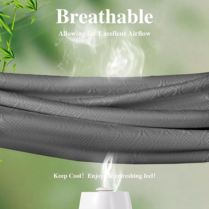 Full Size Mattress Protector, Waterproof Mattress Pad Washable Rayon Mattress Cover Breathable Noiseless Bed Protector 3D Patterns 5" - 21'' Elastic Fitted Deep Pocket(Dark Grey)