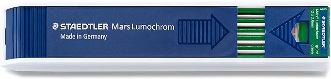 Staedtler Mars Lumochrom 204 - Case of 12 Drawing Leads 2 mm Green