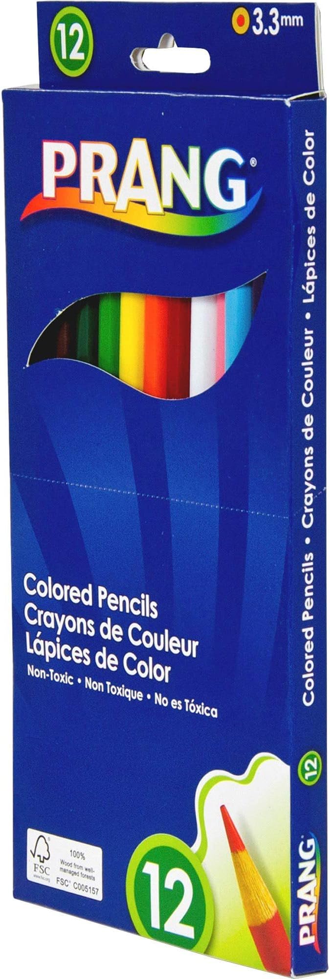 Prang 22120 Prang Colored Wood Pencil Set, 3.3 mm, 12 Assorted Colors, 12 Pencils/Set (Pack of 12, 144 Count Total)