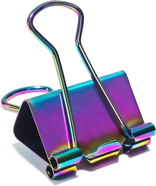 10 Pcs Rainbow Paper Clamps,Medium Binder Clips, 1 Inch Length for Office Use, Organize Files and Folders