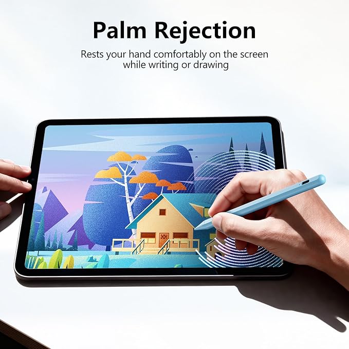 Stylus Pen for iPad with Palm Rejection, Active Pencil Compatible with (2018-2025) Apple iPad Pro (11"/12.9"/M4),iPad Air 3/4/5/M2/M3,iPad 6/7/8/9/10/11,iPad mini 5/6 Gen(Blue)