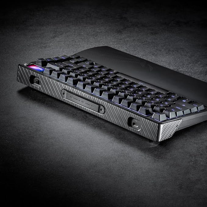ASUS ROG Azoth Extreme Wireless Mechanical Gaming Keyboard – 75% TKL, ROG NX Storm Clicky Switches, PBT Keycaps, Aluminum Chassis, Carbon Fiber, Gasket Mount, Color OLED Screen, PC/Mac Support - Black