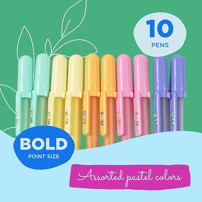 SAKURA Gelly Roll Moonlight Gel Pens - Bold Point Opaque Ink Pen for Journaling, Art, or Drawing - Great for Art Gifts, Holiday Gifts & DIY Projects - Bold Line - Assorted Pastel Ink - 10 Pack